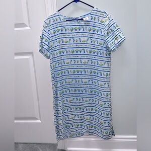 Linen gardening print dress